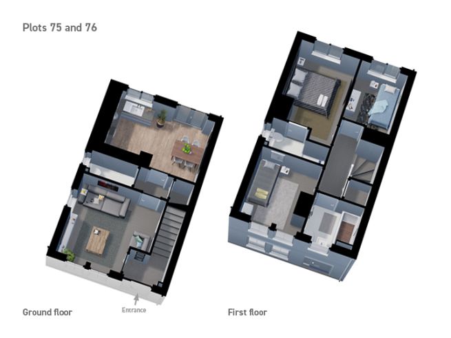 Floor plan, 3 bedroom house - artist's impression subject to change